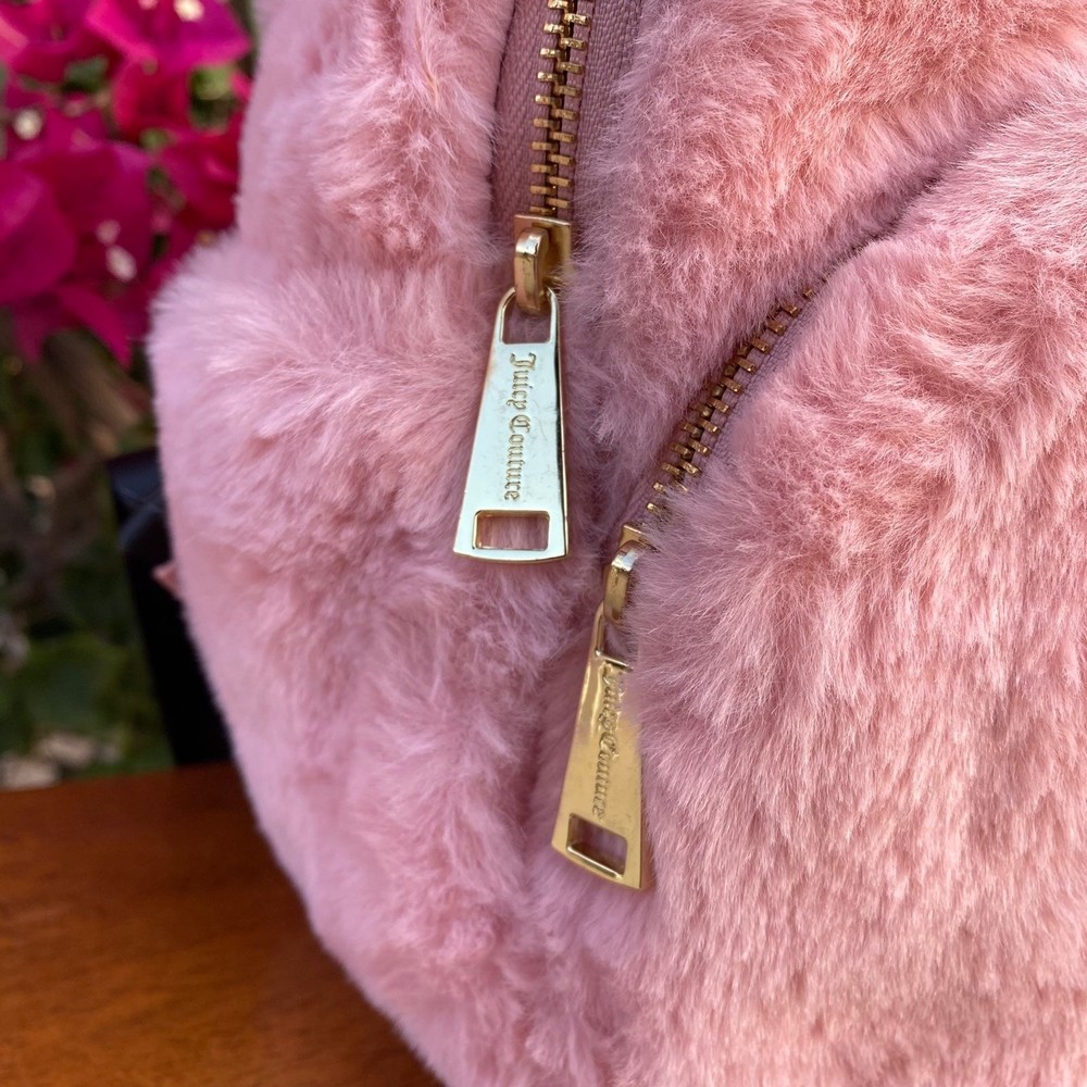 FINAL Clearance: Juicy Couture Pink Faux Fur Backpack - Picture 3 of 12